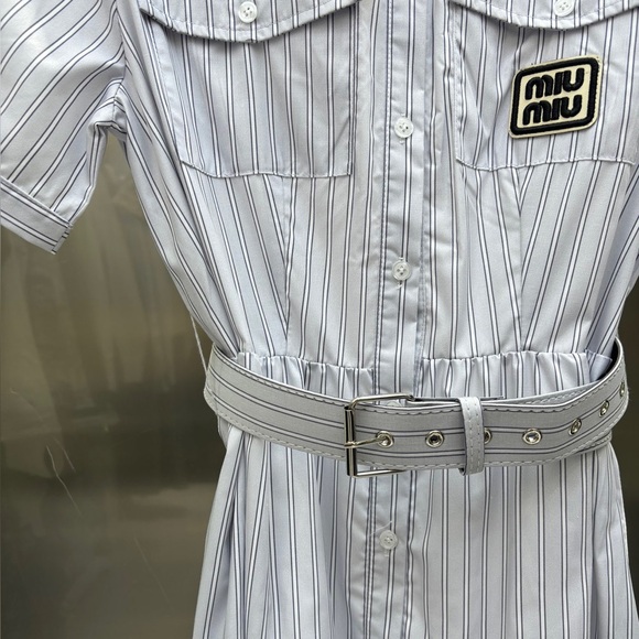 Miu Miu Blue Collared Shirt Dress - Picture 3 of 6